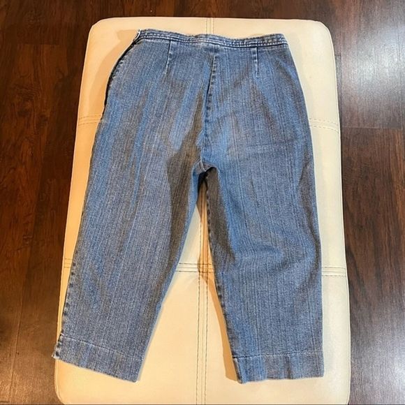 Ralph Lauren Jeans Womens Size 12 Blue Capris Cotton Blended Zip Button - Picture 6 of 8